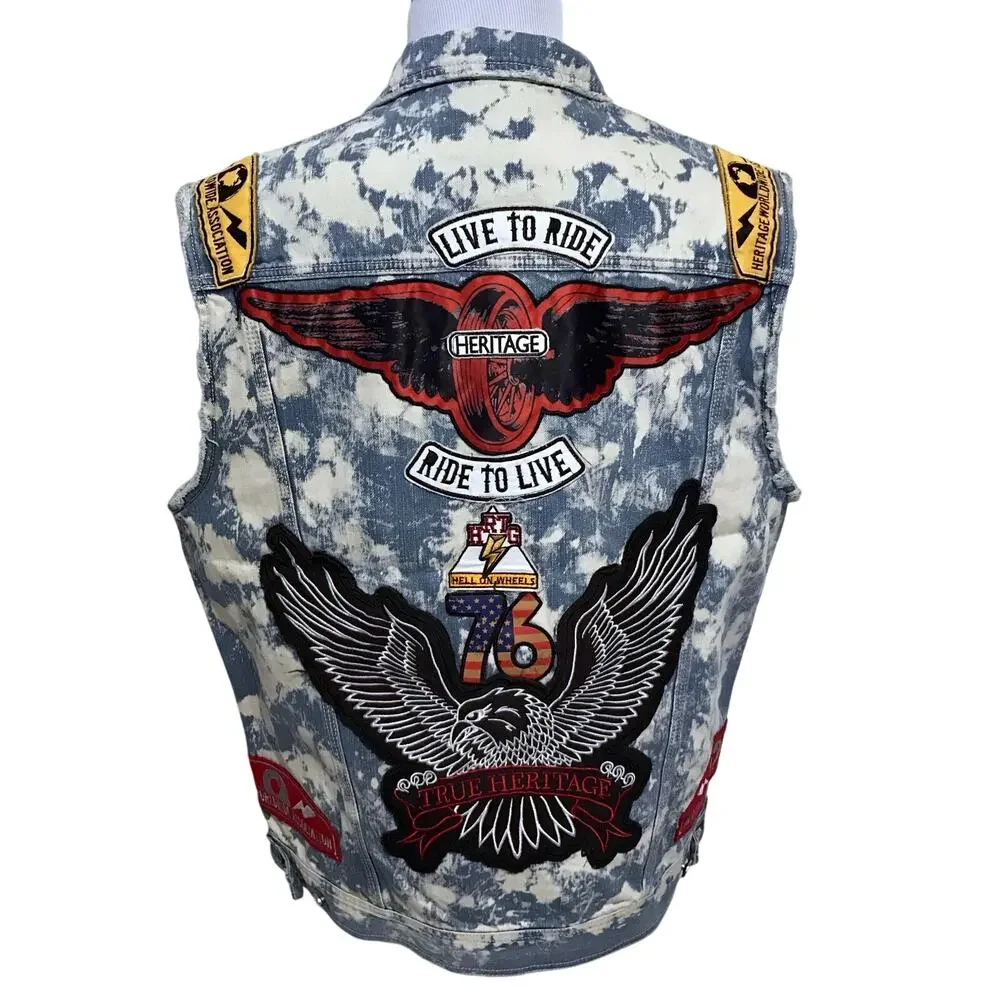 Heritage by America NWT Vest Jean Jacket Men 3X - Picture 8 of 14
